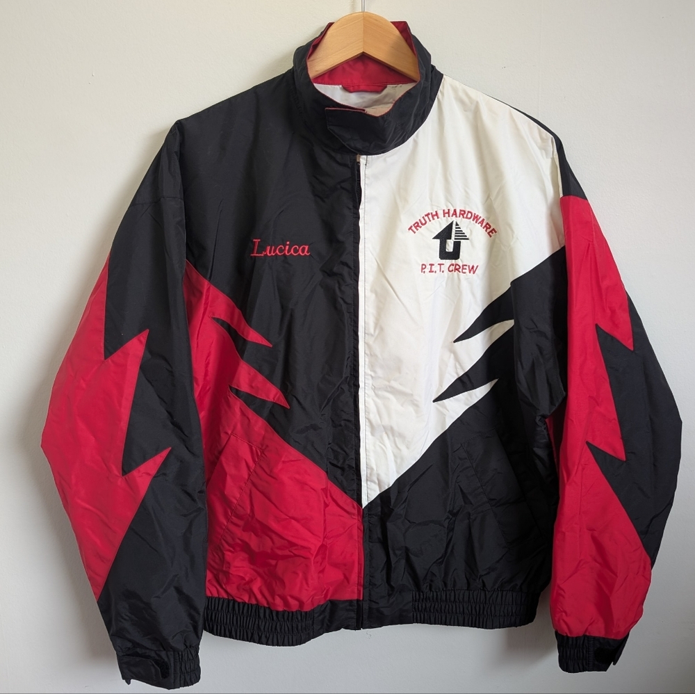 🏎️ Vintage Pit Crew Racing Jacket Size Large